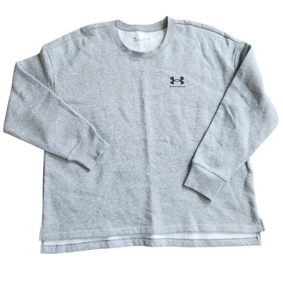 Under Armour NWT loose fit woman's rival fleece gray sweatshirt size XL - Picture 1 of 6